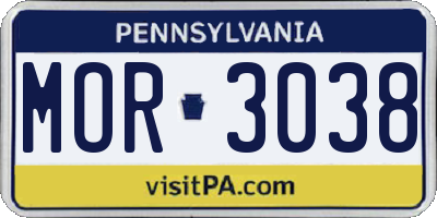 PA license plate MOR3038