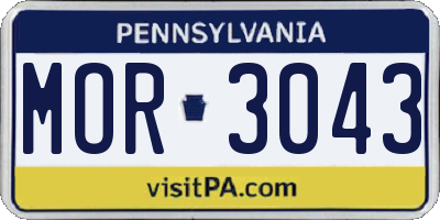 PA license plate MOR3043