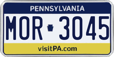 PA license plate MOR3045