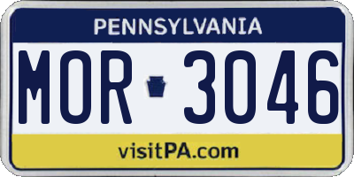 PA license plate MOR3046