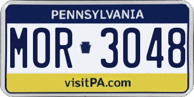 PA license plate MOR3048