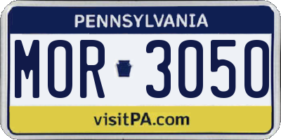 PA license plate MOR3050