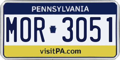PA license plate MOR3051