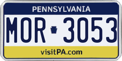PA license plate MOR3053