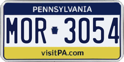 PA license plate MOR3054