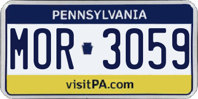 PA license plate MOR3059