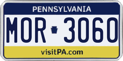 PA license plate MOR3060
