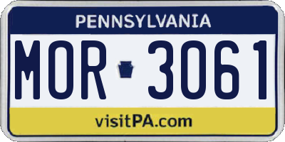 PA license plate MOR3061