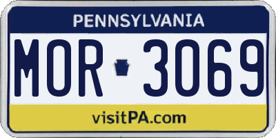 PA license plate MOR3069