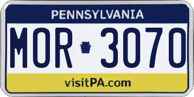 PA license plate MOR3070