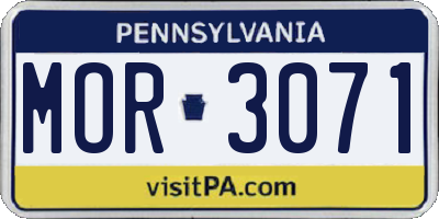 PA license plate MOR3071