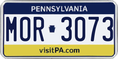 PA license plate MOR3073
