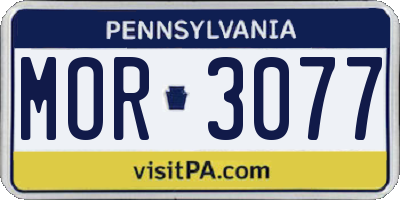 PA license plate MOR3077