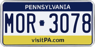 PA license plate MOR3078