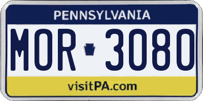 PA license plate MOR3080
