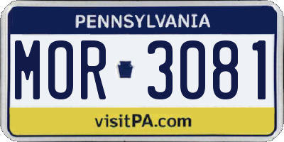 PA license plate MOR3081