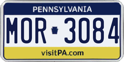 PA license plate MOR3084