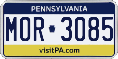 PA license plate MOR3085