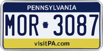 PA license plate MOR3087