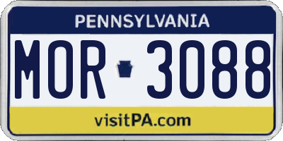 PA license plate MOR3088