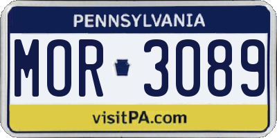 PA license plate MOR3089