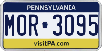 PA license plate MOR3095