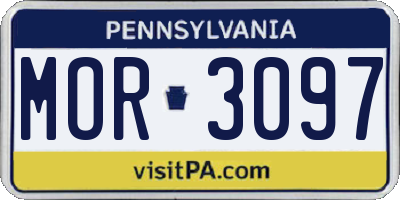 PA license plate MOR3097