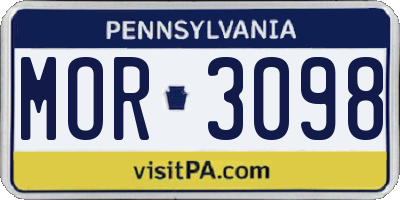 PA license plate MOR3098