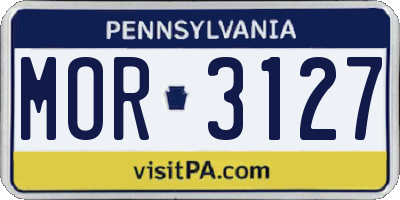 PA license plate MOR3127
