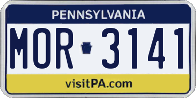 PA license plate MOR3141