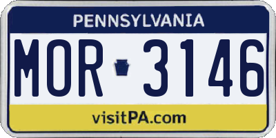 PA license plate MOR3146