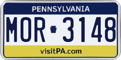 PA license plate MOR3148