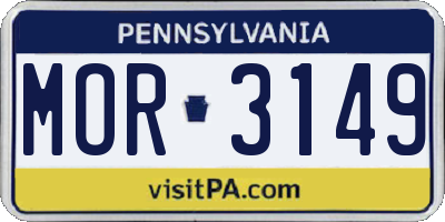 PA license plate MOR3149