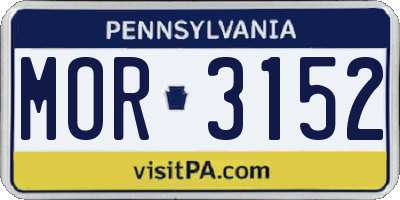 PA license plate MOR3152