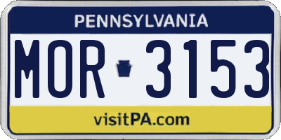 PA license plate MOR3153