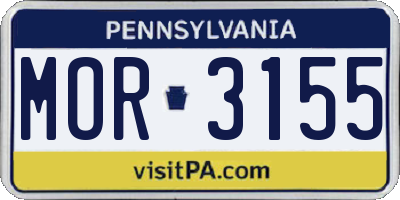 PA license plate MOR3155