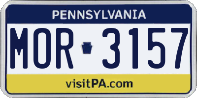 PA license plate MOR3157