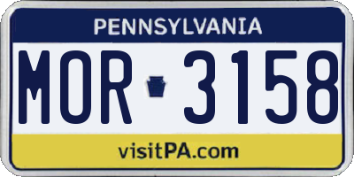 PA license plate MOR3158