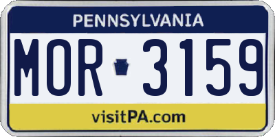 PA license plate MOR3159