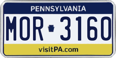 PA license plate MOR3160