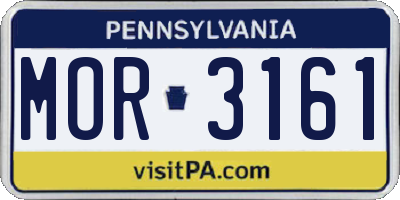PA license plate MOR3161