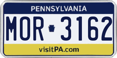 PA license plate MOR3162