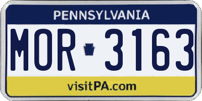PA license plate MOR3163