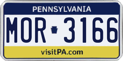 PA license plate MOR3166
