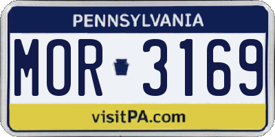 PA license plate MOR3169