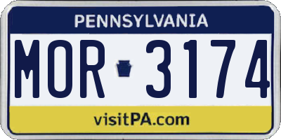PA license plate MOR3174