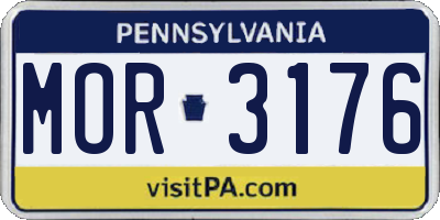 PA license plate MOR3176