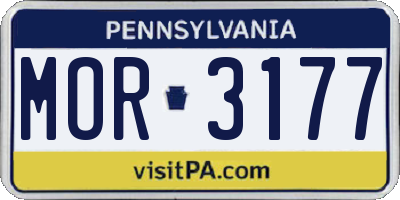 PA license plate MOR3177