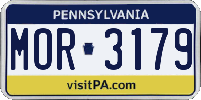 PA license plate MOR3179