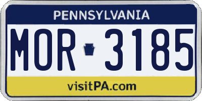 PA license plate MOR3185
